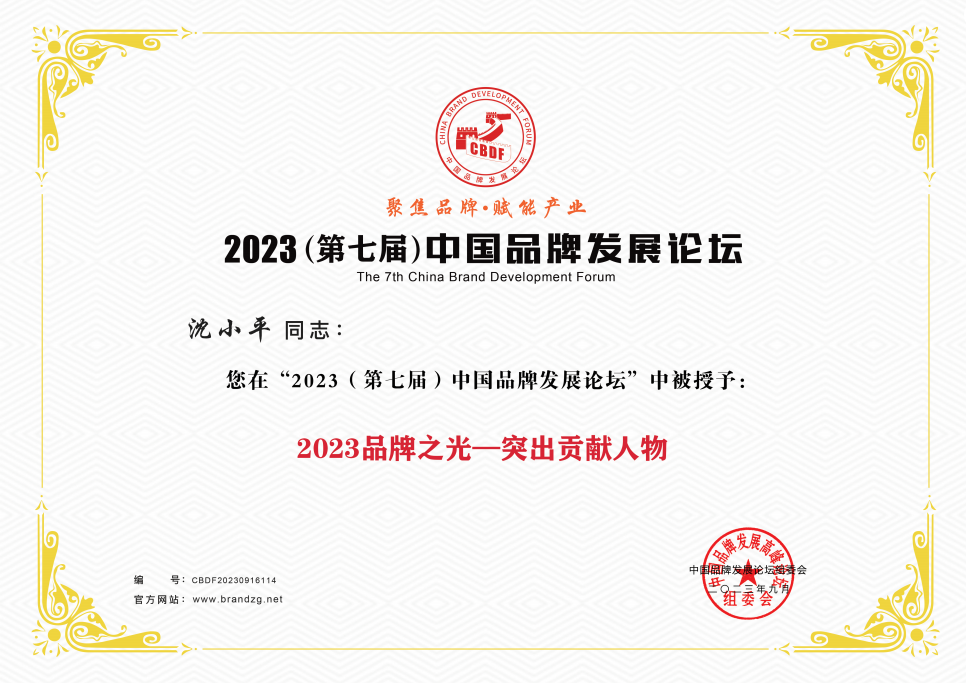 品牌赋能 行稳致远|龙腾国际董事局主席沈小平获评“2023品牌之光—突出贡献人物”